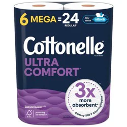 Cottonelle Ultra Comfort Toilet Paper - 6 Mega Rolls