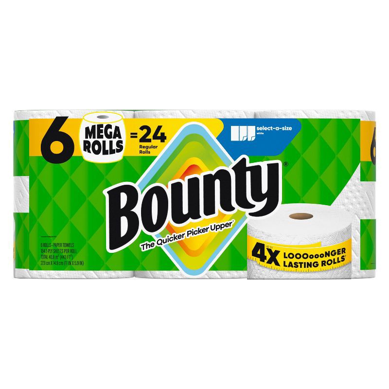 slide 14 of 15, Bounty Select-A-Size Paper Towels - 6 Mega Rolls, 1 ct