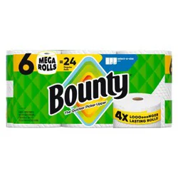 Bounty Select-A-Size Paper Towels - 6 Mega Rolls - 2-Ply - 164 Sheets: No Fragrance Added, Dye-Free, Non-Toxic