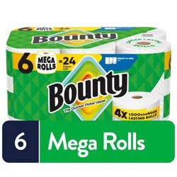 Bounty Select-A-Size Paper Towels - 6 Mega Rolls - 2-Ply - 164 Sheets