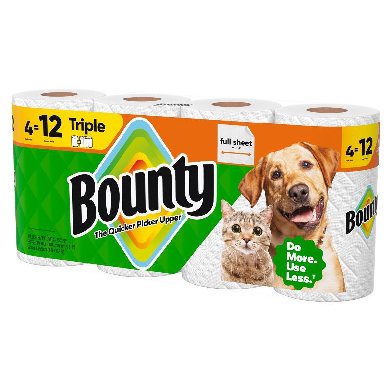 slide 15 of 15, Bounty Full Sheet Paper Towels - 4 Triple Rolls, 1 ct