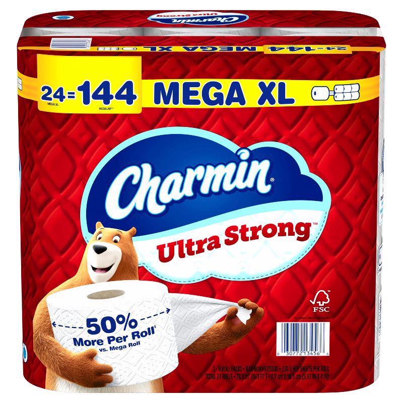 slide 13 of 16, Charmin Ultra Strong Toilet Paper - 24 Mega XL Rolls, 1 ct