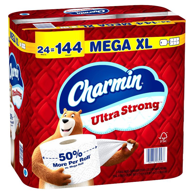slide 16 of 16, Charmin Ultra Strong Toilet Paper - 24 Mega XL Rolls, 1 ct