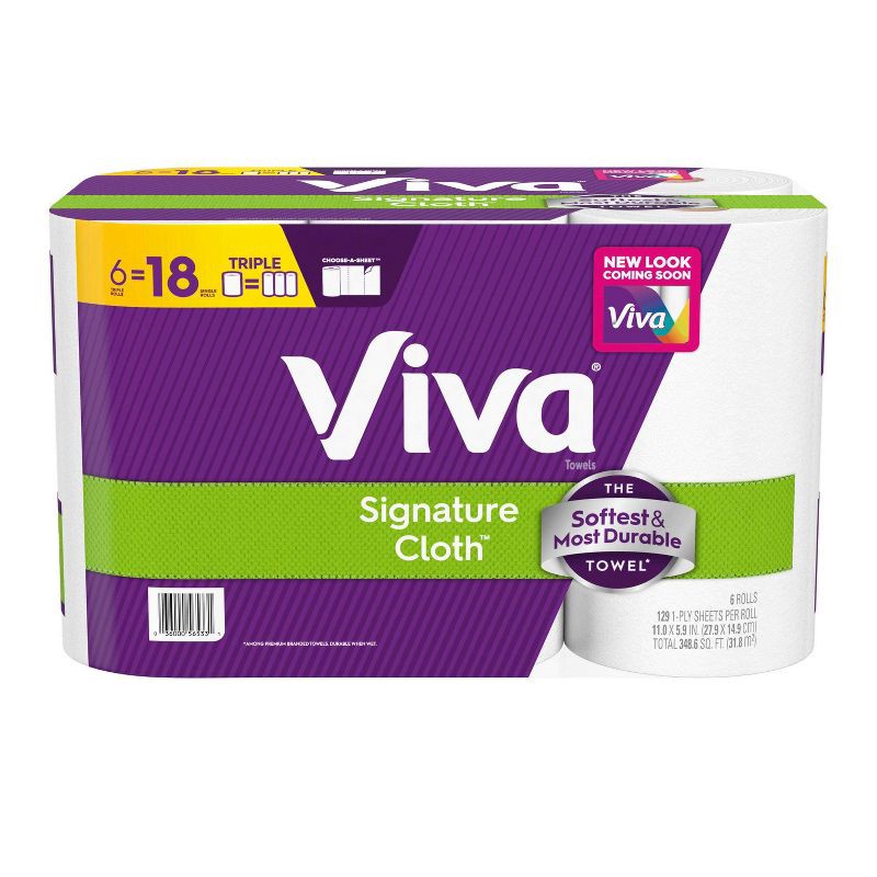 slide 2 of 10, Viva Signature Cloth Choose-A-Sheet Paper Towels - 6 Triple Rolls, 1 ct