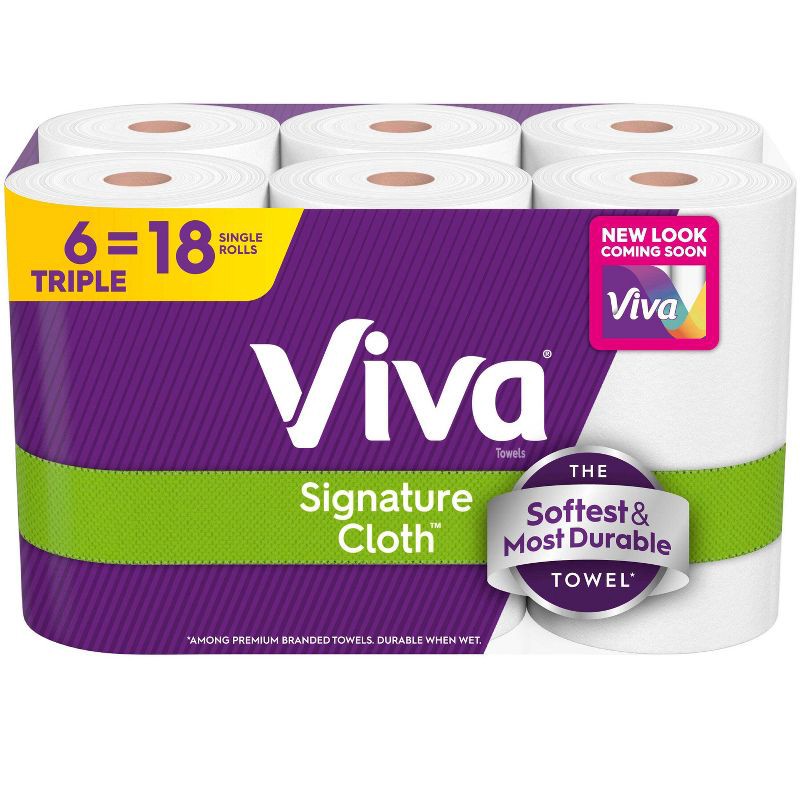 slide 1 of 10, Viva Signature Cloth Choose-A-Sheet Paper Towels - 6 Triple Rolls, 1 ct