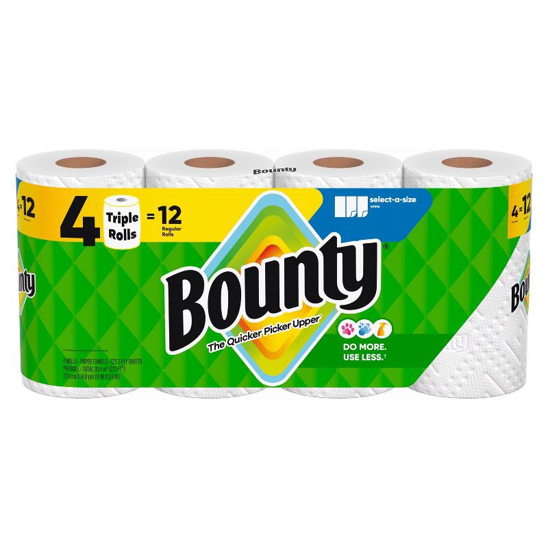 slide 13 of 20, Bounty Select-A-Size Paper Towels - 4 Triple Rolls, 1 ct