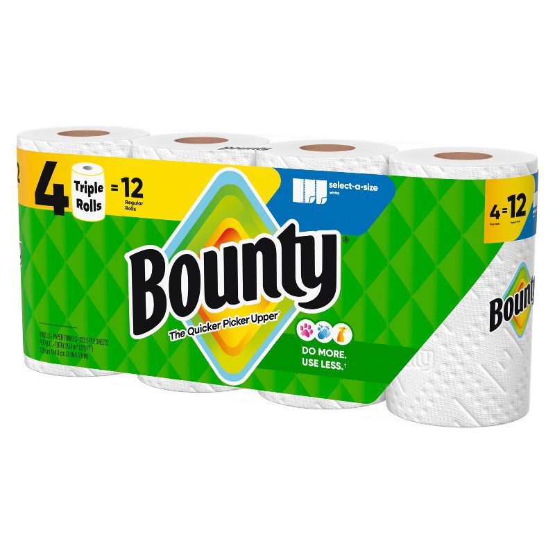 slide 19 of 20, Bounty Select-A-Size Paper Towels - 4 Triple Rolls, 1 ct