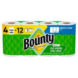 Bounty Select-A-Size Paper Towels - 4 Triple Rolls