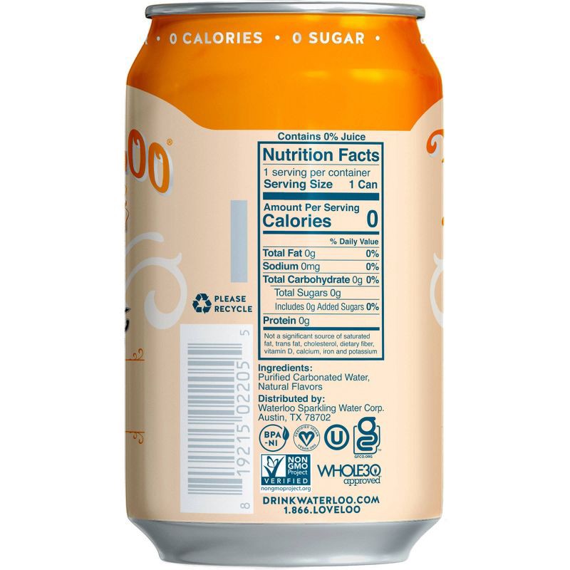 slide 3 of 4, Waterloo Sparkling Water Waterloo Orange Vanilla Sparkling Water - 8pk/12 fl oz Cans, 8 ct; 12 fl oz