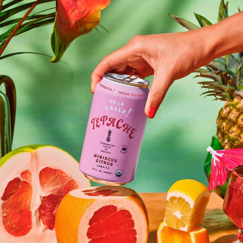 slide 2 of 6, De La Calle Hibiscus Citrus Jamaica Tepache - 12 fl oz, 12 fl oz