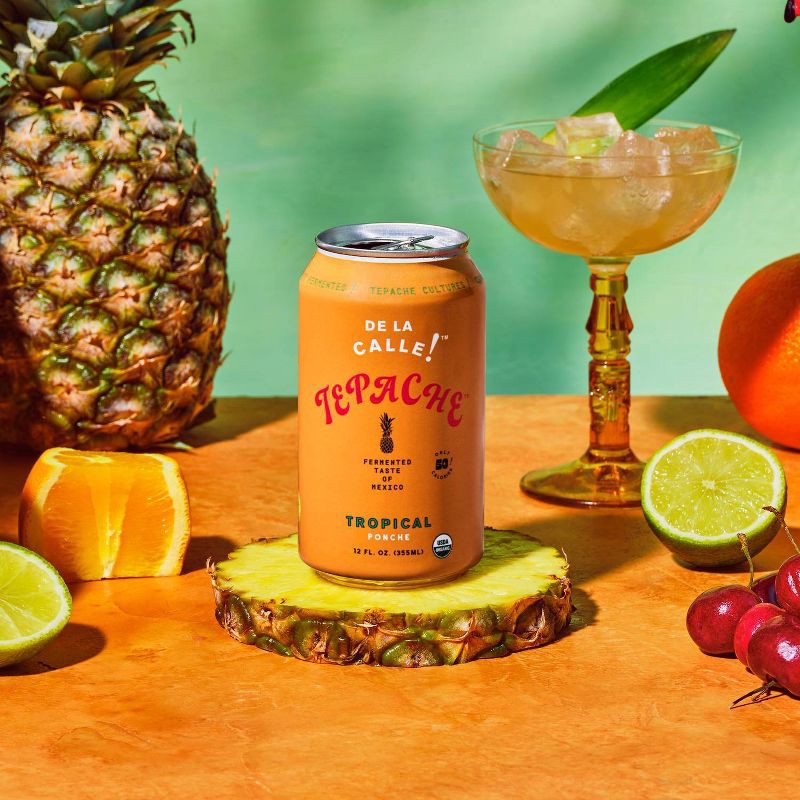 slide 2 of 6, De La Calle Tropical Ponche Tepache - 12 fl oz, 12 fl oz