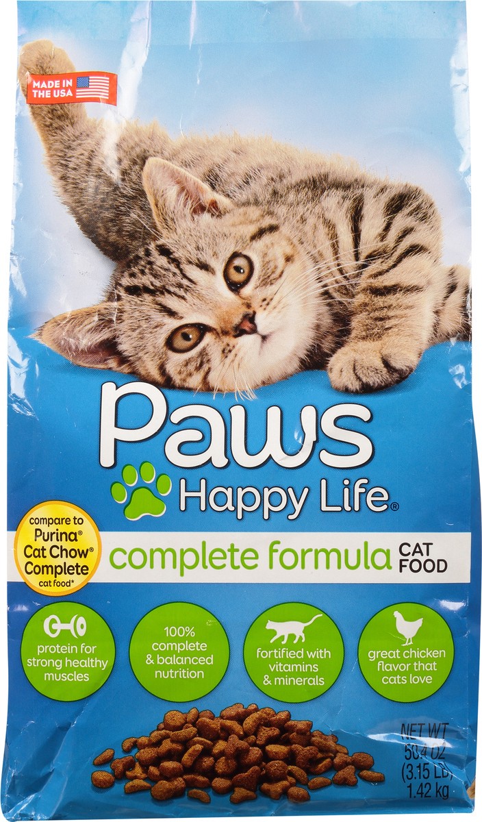 slide 6 of 9, Paws Happy Life Complete Formula Cat Food 50.4 oz, 3.15 lb