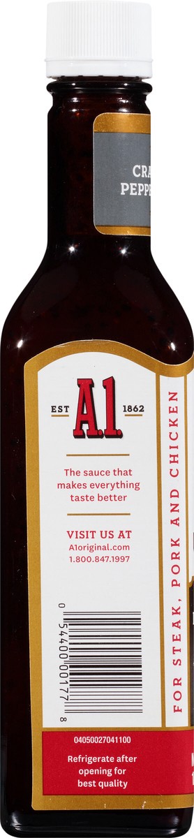 slide 13 of 13, A.1. Cracked Peppercorn Steak Sauce 10 oz Bottle, 10 oz
