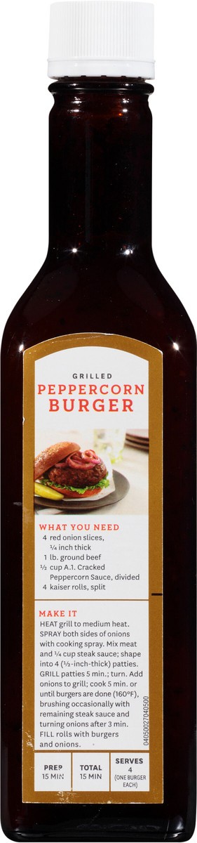 slide 6 of 13, A.1. Cracked Peppercorn Steak Sauce 10 oz Bottle, 10 oz