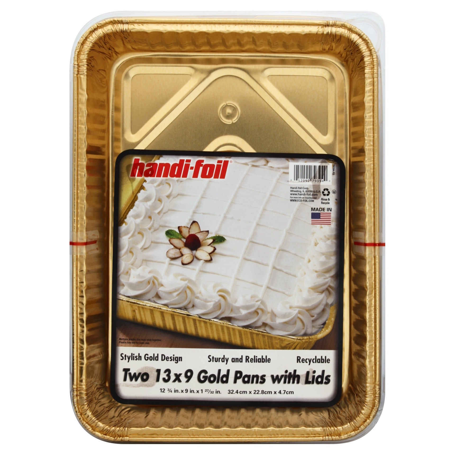 slide 1 of 1, Handi-foil Gold Pans with Lids, 2 ct