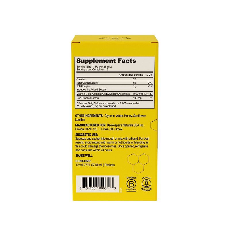 slide 2 of 4, Beekeepers Naturals Beekeeper's Naturals Liposomal Propolis - 12 ct, 12 ct