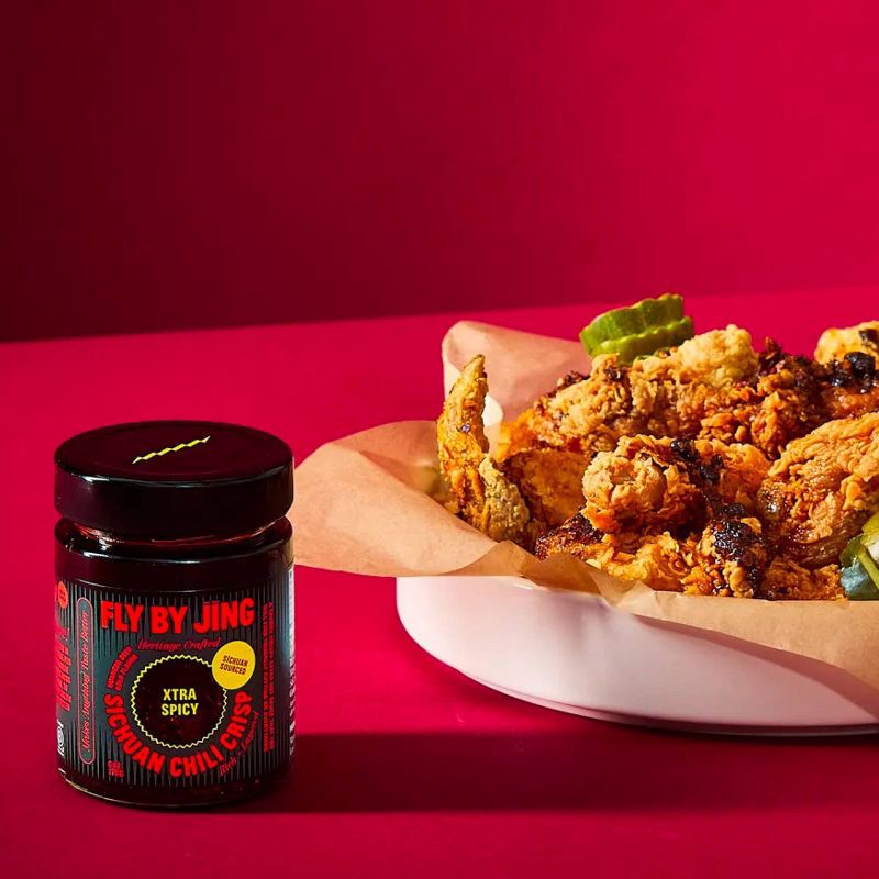 slide 5 of 8, Fly By Jing Xtra Spicy Sichuan Chili Crisp Extra Hot Vegan Crispy Hot Sauce - 6oz, 6 oz