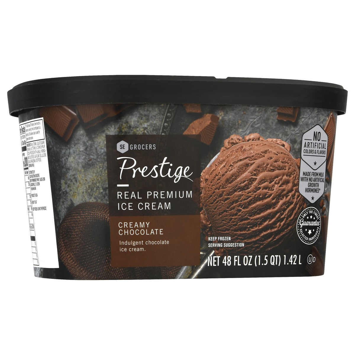 slide 2 of 10, Prestige Real Premium Ice Cream Creamy Chocolate, 48 oz