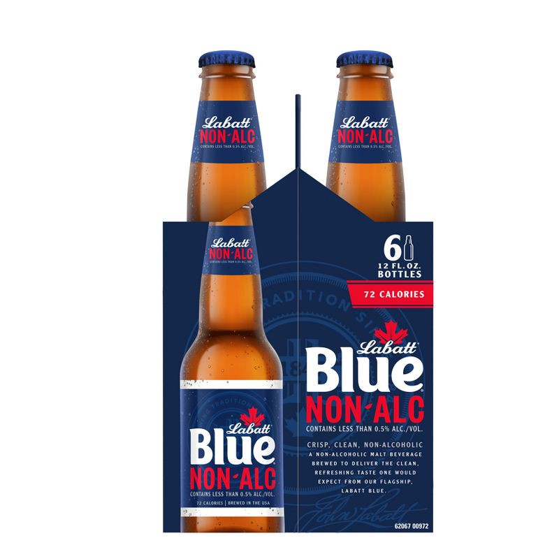 slide 2 of 4, Labatt Blue Non Alcoholic Beer - 6pk/12 fl oz Bottles, 6 ct; 12 fl oz