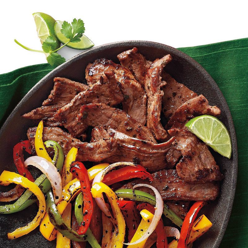 slide 3 of 4, Fresh Cilantro Lime Beef Flank Steak Strips - 0.95-1.75 lbs - price per lb - Good & Gather™, per lb