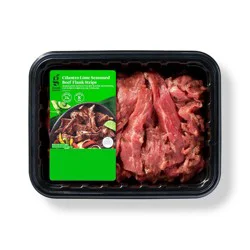Fresh Cilantro Lime Beef Flank Steak Strips - 0.95-1.75 lbs - price per lb - Good & Gather™