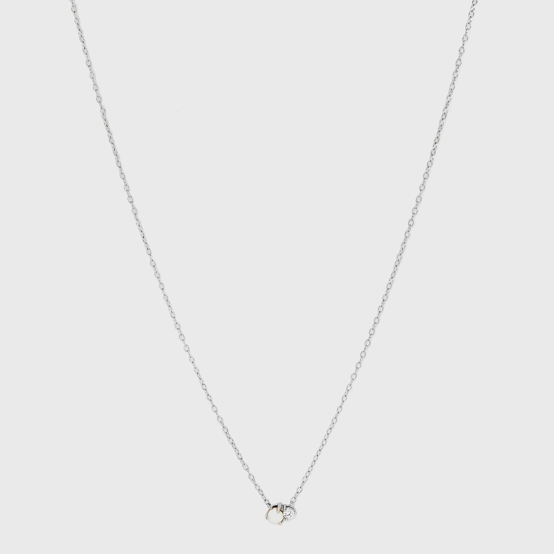 slide 1 of 4, Silver Plated Brass Cubic Zirconia Pendant Necklace - A New Day Silver, 1 ct