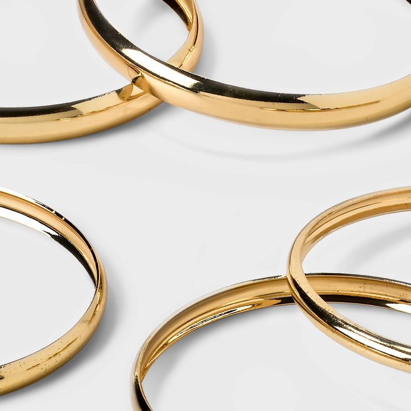 slide 4 of 4, Domed Bangle Bracelet Set 5pc - A New Day™ Gold: Nickel-Free Metal, Continuous Closure, 2.625" Length, 5 ct
