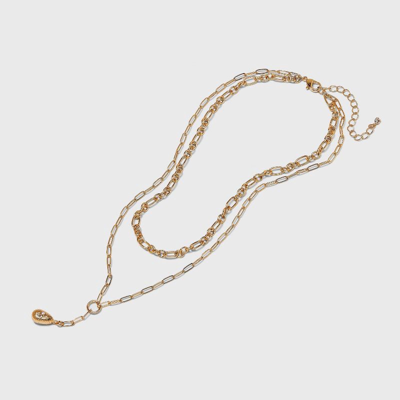 slide 2 of 4, Multi-Strand Pearl Pendant Necklace - A New Day Gold, 1 ct