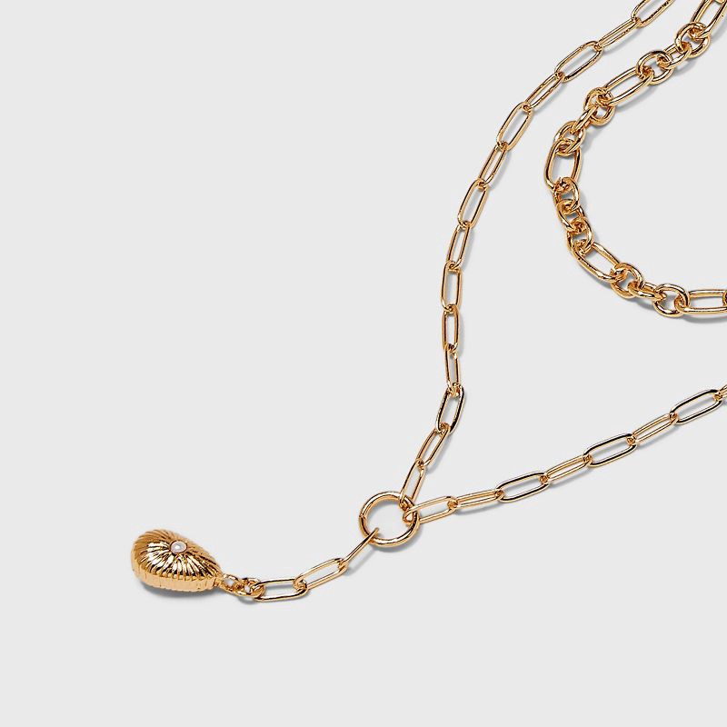 slide 3 of 4, Multi-Strand Pearl Pendant Necklace - A New Day Gold, 1 ct