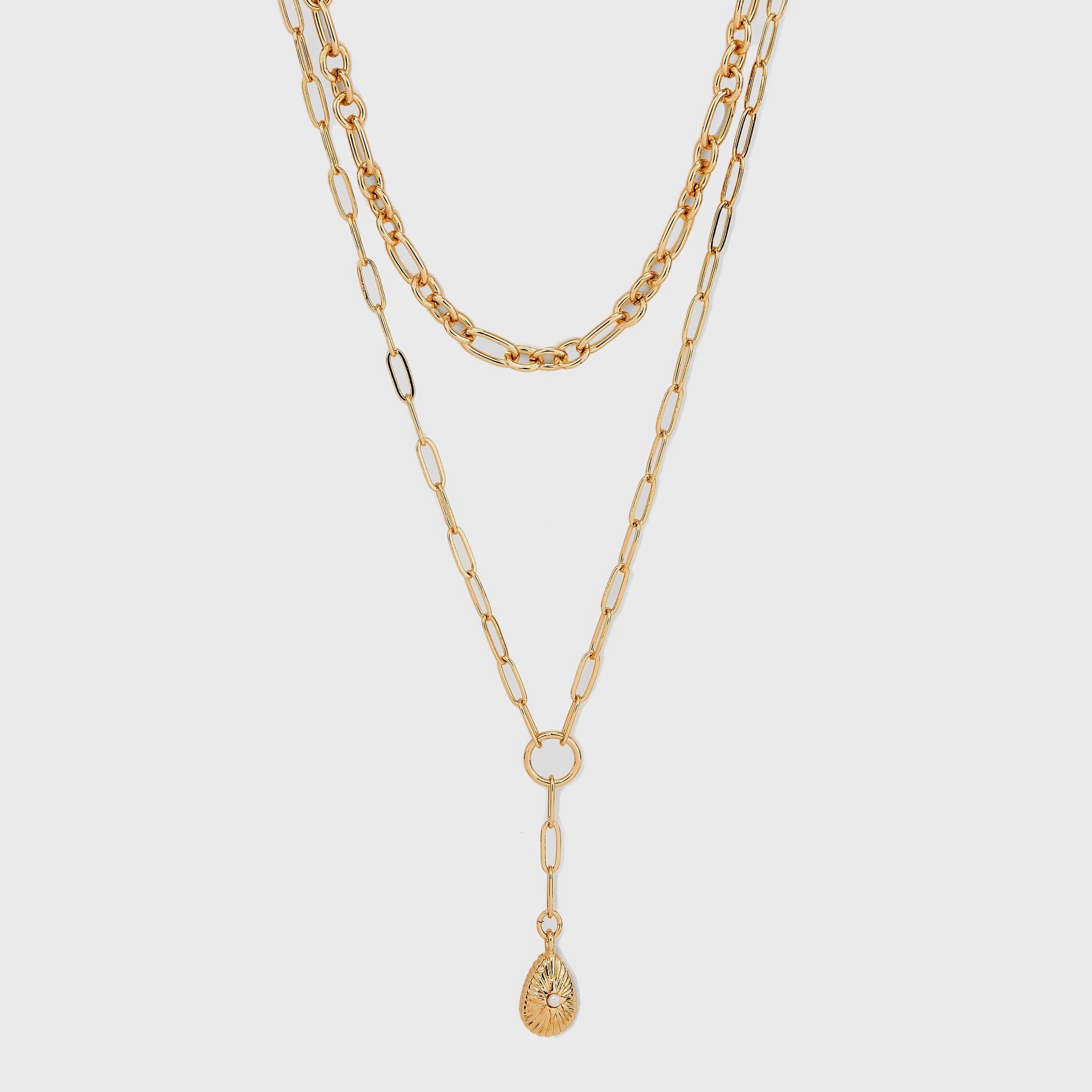 slide 1 of 4, Multi-Strand Pearl Pendant Necklace - A New Day Gold, 1 ct