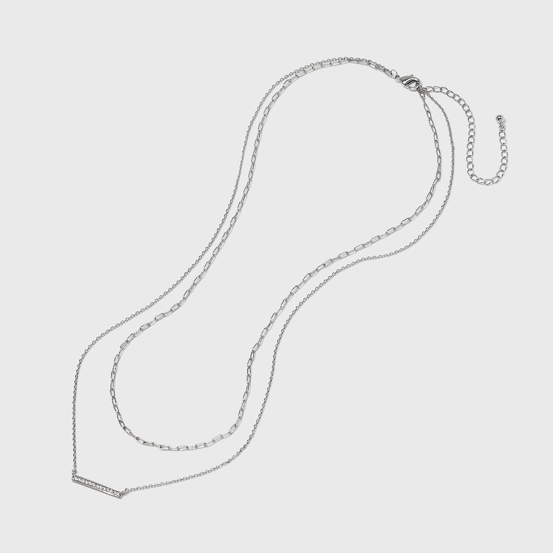 slide 3 of 4, Sterling Silver Cubic Zirconia Multi-Strand Necklace - A New Day Silver, 1 ct