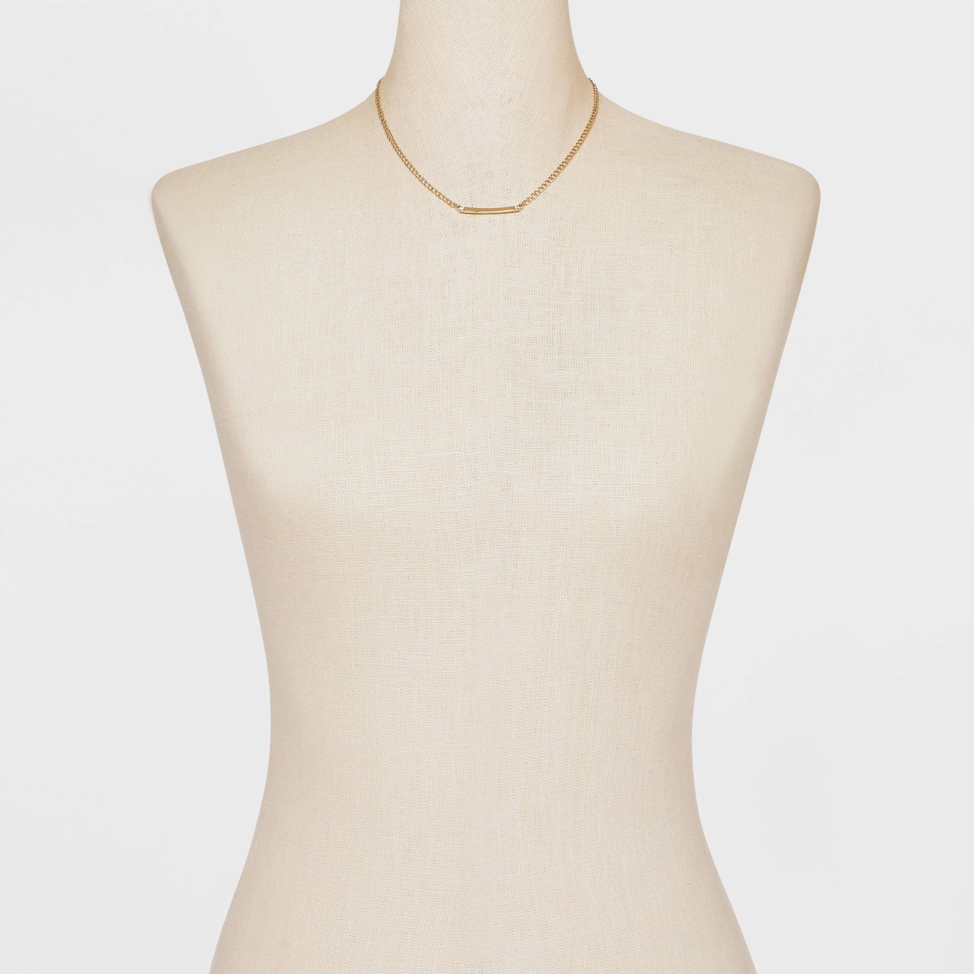 slide 2 of 4, Curved Bar Short Necklace - A New Day Gold, 1 ct