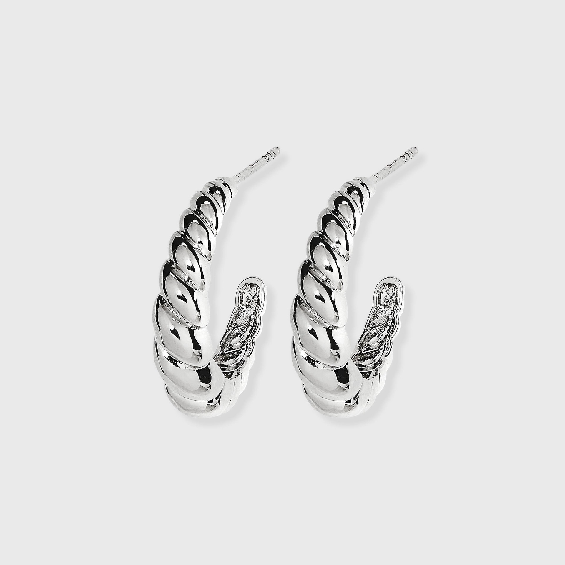 slide 1 of 2, Silver Plated Brass Tapered Twist Hoop Earrings - A New Day Silver, 1 ct