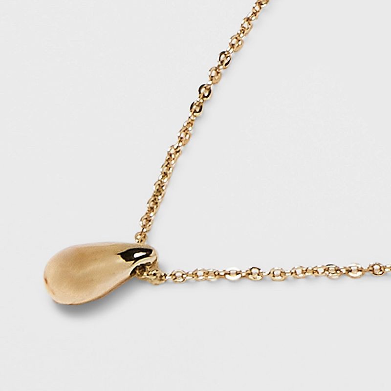 slide 4 of 4, Teardrop Pendant Necklace - A New Day™ Gold: Brass Chain with Lobster Claw Clasp, 17" Length, 3" Extender, 1 ct