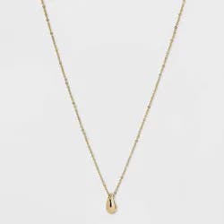 Teardrop Pendant Necklace - A New Day™ Gold: Brass Chain with Lobster Claw Clasp, 17" Length, 3" Extender