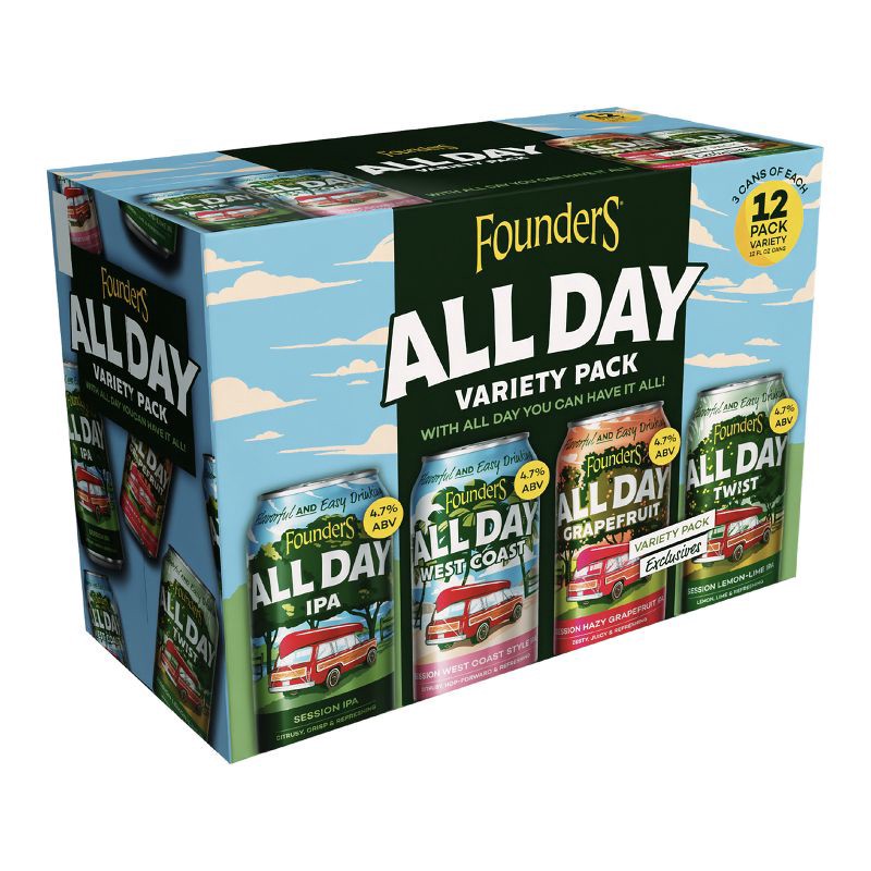 slide 4 of 5, Founders Brewing Co. Founders Brewing All Day Variety Pack - 12pk/12 fl oz Cans, 12 ct; 12 fl oz