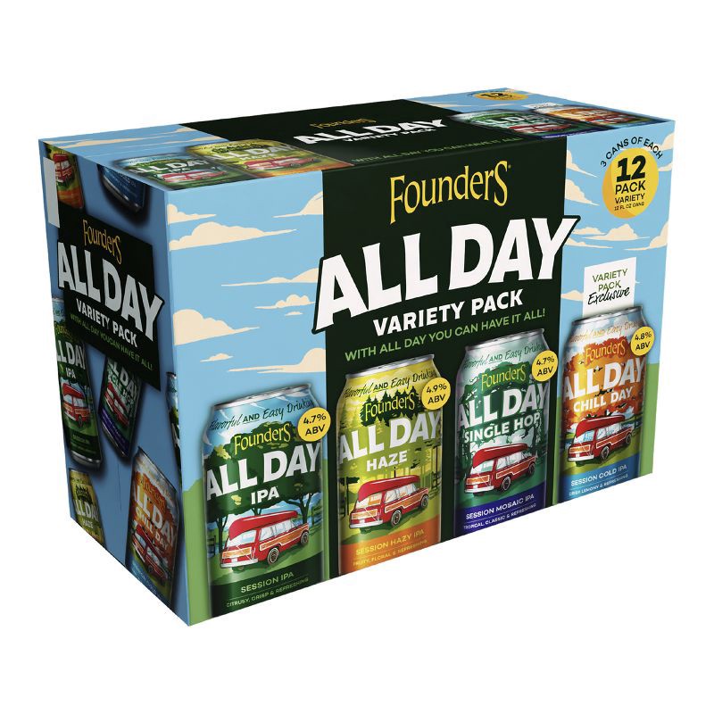 slide 4 of 5, Founders Brewing Co. Founders Brewing All Day Variety Pack - 12pk/12 fl oz Cans, 12 ct; 12 fl oz