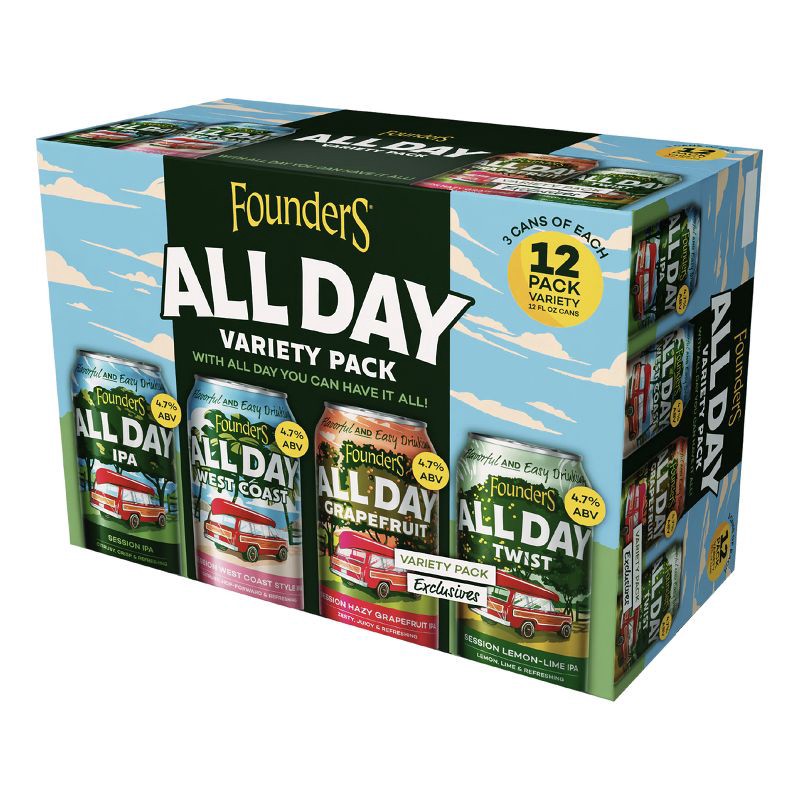 slide 5 of 5, Founders Brewing Co. Founders Brewing All Day Variety Pack - 12pk/12 fl oz Cans, 12 ct; 12 fl oz