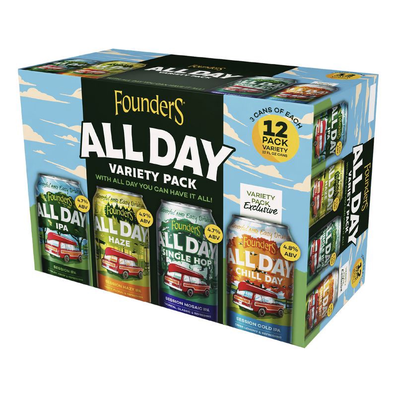 slide 5 of 5, Founders Brewing Co. Founders Brewing All Day Variety Pack - 12pk/12 fl oz Cans, 12 ct; 12 fl oz