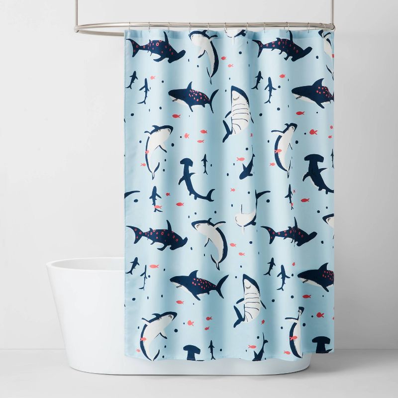 slide 1 of 4, Shark Kids' Shower Curtain - Pillowfort™, 1 ct