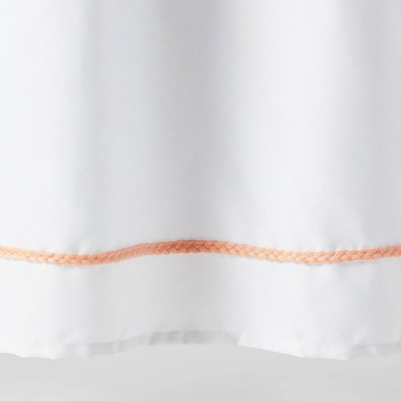 slide 4 of 4, Multi Striped with Tassels Kids' Shower Curtain - Pillowfort™: Kids Bathroom Decor, Twill, OEKO-TEX Certified, 1 ct