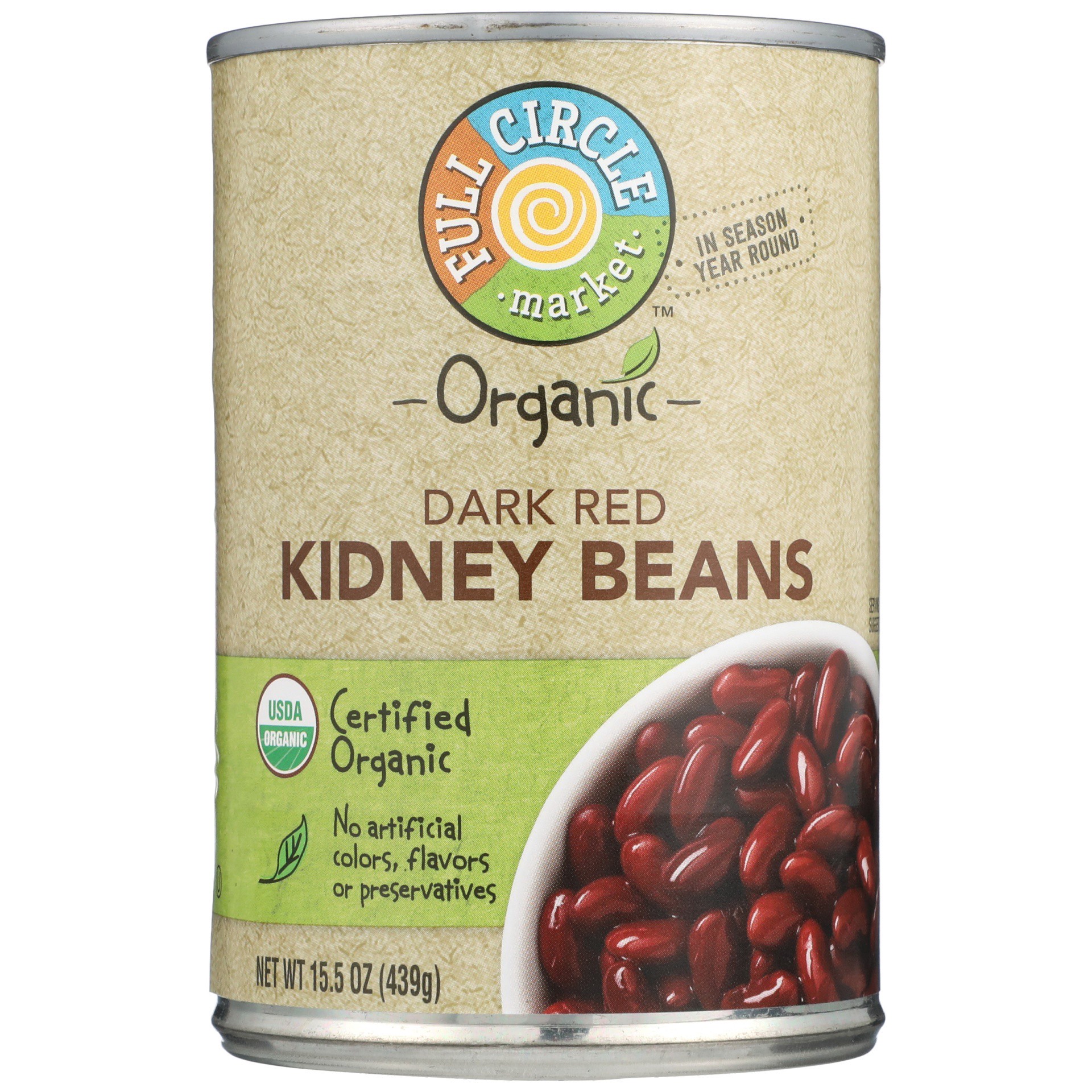 slide 1 of 6, Full Circle Market Organic Dark Red Kidney Beans, 15.5 oz