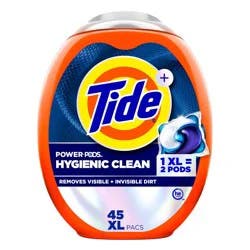 Tide Original Hygienic Clean HE Deep Cleaning Concentrated Laundry Detergent Power Pods 45 Pacs - 66oz