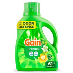 Gain Original HE Concentrated Liquid Laundry Detergent 61 Loads - 81 fl oz: Bleach-Free, Paraben-Free, Aluminum-Free