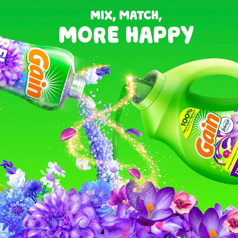 slide 9 of 13, Gain Moonlight Breeze HE Deep Cleaning Concentrated Liquid Laundry Detergent 61 Loads - 88 fl oz, 88 fl oz