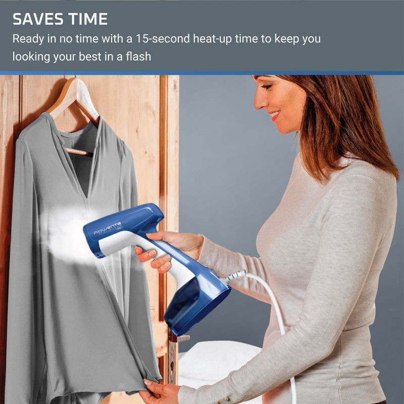 slide 4 of 9, Rowenta Xcel Steam Easy Handheld Garment Steamer for Clothes – Blue, 1 ct
