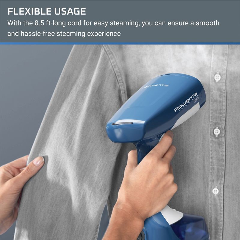 slide 6 of 9, Rowenta Xcel Steam Easy Handheld Garment Steamer for Clothes – Blue, 1 ct