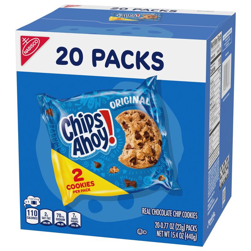 slide 8 of 15, CHIPS AHOY! Original Chocolate Chip Cookies Snack Pack - 15.4oz/20ct, 15.4 oz, 20 ct