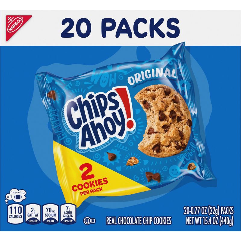 slide 9 of 15, CHIPS AHOY! Original Chocolate Chip Cookies Snack Pack - 15.4oz/20ct, 15.4 oz, 20 ct