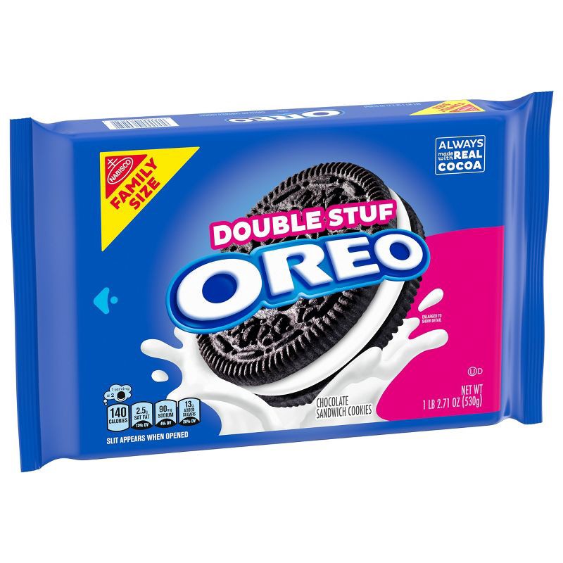 slide 6 of 11, Oreo Double Stuf Chocolate Sandwich Cookies Family Size - 18.71oz, 18.71 oz